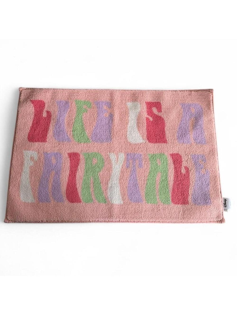Disney Pink 'Life Is A Fairytale' Multicolor Letters Rug